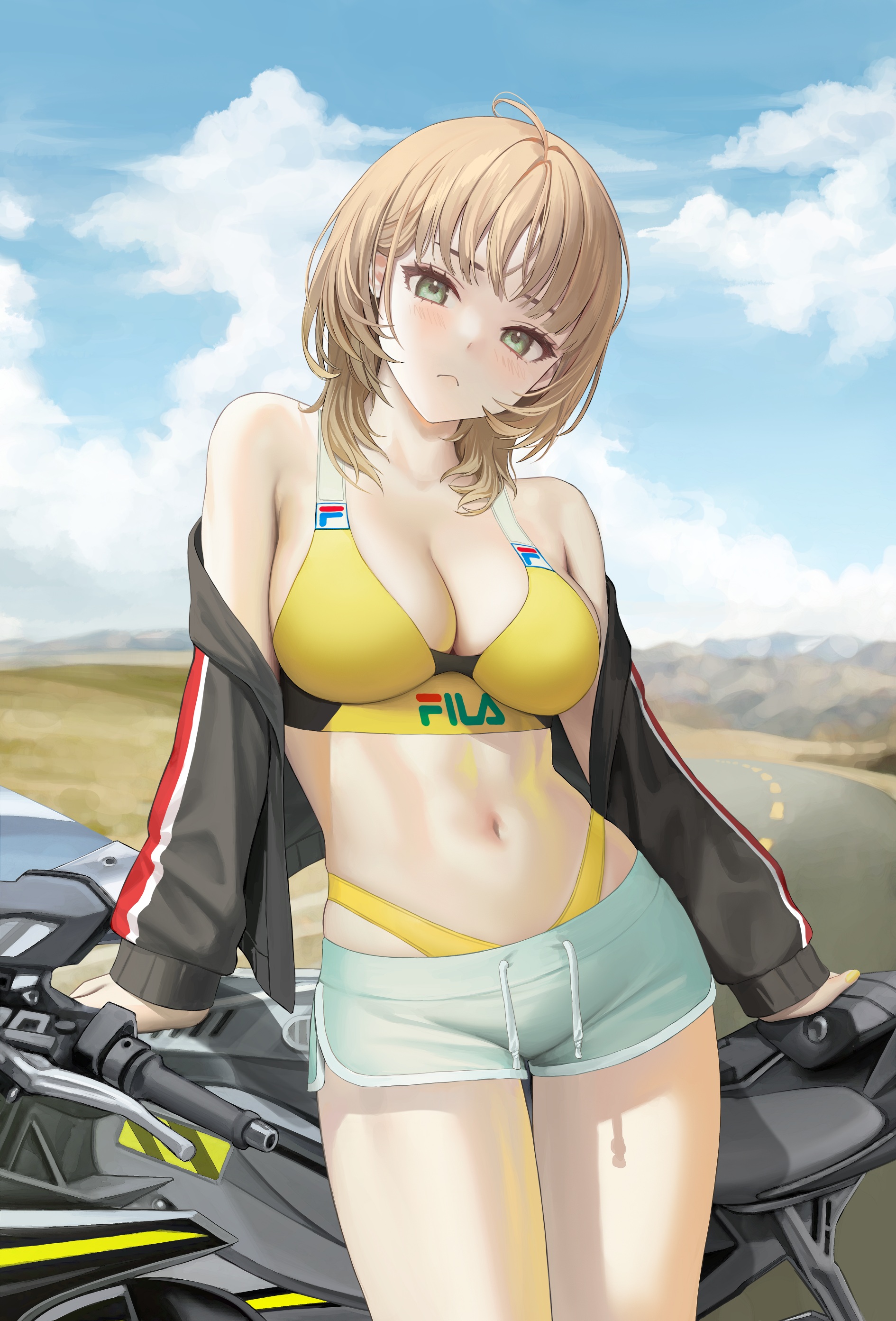 Myabit Bikini Cleavage Open Shirt Swimsuits Yande Re